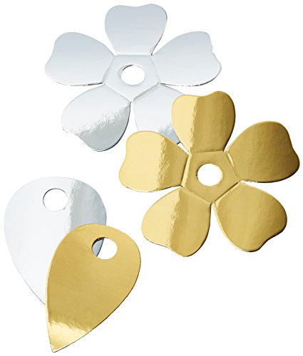 We R Memory Keepers DIY Party Licht Überzieht 1 Blume Ebenen; Gold, Silber und Weiß, Acryl, Mehrfarbig, 3-teilig von American Crafts