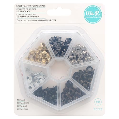 We R Memory Keepers Metallic We R Eyelets 140/Pkg-Metallic W/Storage Case, Metallisch, 100 von We R Memory Keepers