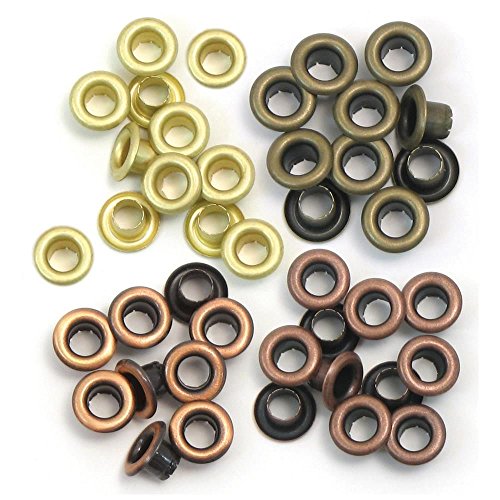 we r memory Keepers 18676009 Crop-a-Dile - Eyelets, 4 farbtöne à 15 Stück, Warm Metal von We R Memory Keepers