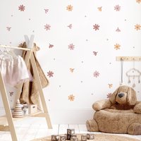 Blumen Wandsticker Für Mädchen | Boho Wandtattoos Gänseblümchen Kinderzimmer Pvc-Frei, Kein Geruch Wieder Ablösbarer von WeAreBirdieBirdie