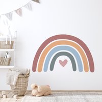 Großer Regenbogen Wandaufkleber | Boho Wandtattoo Kinderzimmer Pvc-Frei, Kein Geruch Abnehmbarer Aus Stoff von WeAreBirdieBirdie