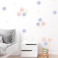 Pastell Blumen Wandsticker | Wandtattoos Für Kinderzimmer, Spielzimmer Pvc-Frei, Kein Geruch Abnehmbares Wandtattoo Aus Stoff von WeAreBirdieBirdie