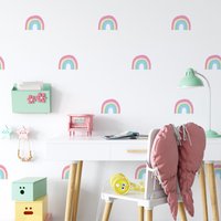 Regenbogen Wandaufkleber | Wandtattoo Für Kinderzimmer, Spielzimmer Pvc-Frei, Geruchsneutral Wiederverwendbarer Stoffaufkleber Zum Abziehen Und von WeAreBirdieBirdie