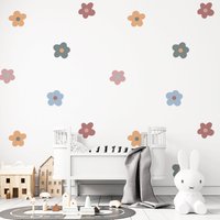 Retro Boho Daisy Wandaufkleber | Blumen Wandsticker Wandtattoos Pvc-Frei, Kein Geruch Wiederverwendbare Peel & Stick Abziehbilder von WeAreBirdieBirdie