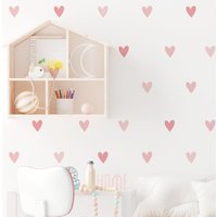 Rosa Herz Wandaufkleber | Wandtattoo Mädchen Schlafzimmer Aufkleber Pvc-Frei, Kein Geruch Repositionable Peel & Stick Aus Stoff von WeAreBirdieBirdie