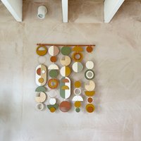 Riesige Wandkunst - Modernes Kunstwerk Wohnkultur Großes Wohndekor Wandbehang Gelb Grün Orange Dekor von WeAreLunarium