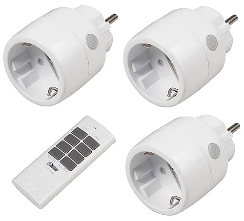 WeBaSo Sparset ET-633: 3x WLAN-Stecker mit integriertem Funk-Empfänger + Handsender für 12 Empfänger. Schaltbar mit Handy App Amazon Alexa, Google Assistant + lokal mit Funk. Erweiterbar. von DIW