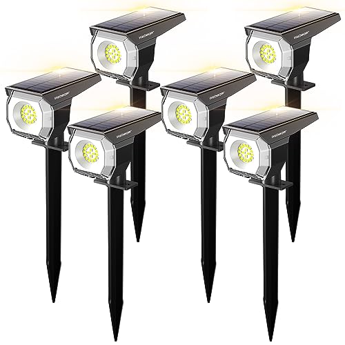 WeBeqer Solarlampen Für Außen,18 LEDs,Solar-Gartenleuchte,300 LM,2-In-1-Funktion,Outdoor-Solarleuchte,IP67 Wasserdicht,6500K Kaltes Licht,Geeignet für Hof,Garten,6 Stück von WeBeqer