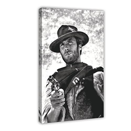 Clint Eastwood 3 Leinwand-Poster, Wandkunst, Dekordruck, Bild, Gemälde für Wohnzimmer, Schlafzimmer, Dekoration, Rahmen-Stil, 30 x 45 cm von WeBert