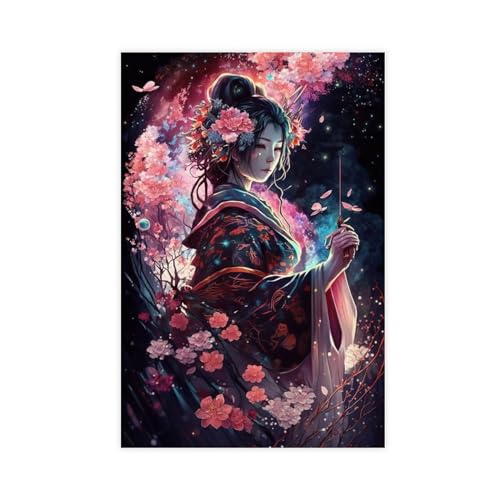 Geisha Performers Leinwand-Poster, Wandkunst, Dekordruck, Bild, Gemälde für Wohnzimmer, Schlafzimmer, Dekoration, ungerahmt, 40 x 60 cm von WeBert