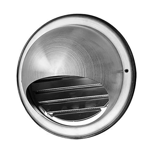 WeCooper 304 Edelstahl-Lüftungsschlitz, runde Bullnase, externer Entlüftungsauslass, Kühlergrill mit Lamellen, Fliegengitter und Tropfabweiser (150mm 6-Inch) von WeCooper