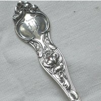 Antike Sterling Silber Teelöffel - "Violet" Muster, Monogrammed 4Er Set." von WeDigSilver