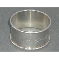Antiker Serviettenring Aus Sterlingsilber Mit Gravur Martha B.kennedy von WeDigSilver