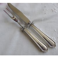 Antikes Sterling Silber Steak Tranchier-Set Reed & Barton, Mit Monogramm - Kostenloser Versand von WeDigSilver