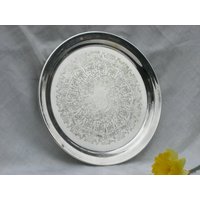 Tablett - Reed & Barton Silber Vergoldetes Rundes 26 cm Vintage von WeDigSilver