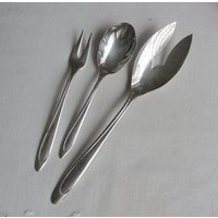 Vintage Silberblech Servier Set First Lady Muster, 3-Teilig von WeDigSilver