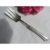 Vorlegegabel Oder Aufschnittgabel Mit Sterling Silber Griff Und Monogramm "F" - Vintage Versandkostenfrei von WeDigSilver