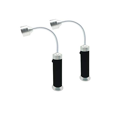 2er Pack, WeFoonLo 360 Grad Flexible Schwanenhals LED-Grillleuchte Superhelle Grillleuchte mit Magnetfuß zum Lesen, Arbeiten, Grillen im Freien Camping Notfall (Schwarz) von WeFoonLo