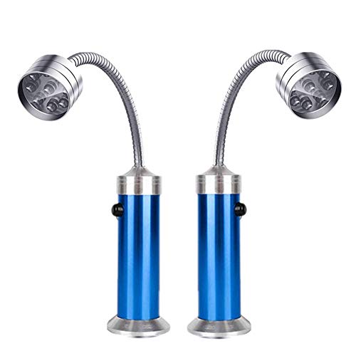2er Pack, WeFoonLo 360 Grad Flexible Schwanenhals LED-Grillleuchte Superhelle Grillleuchte mit Magnetfuß zum Lesen, Arbeiten, Grillen im Freien Camping Notfall (Blau) von WeFoonLo