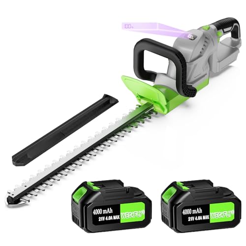 WeGofly Akku-Heckenschere, (51 cm Schnittlänge, 24 mm Messerabstand), Heckenschere Elektrisch, Mit Leistungsanzeige, um 90 Grad drehbarer Griff-C von WeGofly