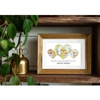 Map 3 Heart Print, Unique Family Gift, Wedding Gift, Personalized Art, Gift For Couple Family, New Home, Christmas Gift von WeJustLikePrints