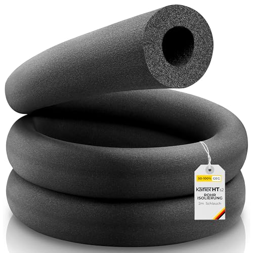 Rohrisolierung Kautschuk | 2m Schlauch für Rohrdurchmesser von 15mm bis 89mm und Dämmdicke von 12,3mm bis 53mm Kaimann Kaiflex HT s2 | 50% - 100% GEG (48mm x 53mm | 2m | 100% GEG) von WeKoFLEX