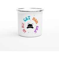 Tasse - Cat Mom Era Emaille | 350Ml 12Oz Enamel Mug von WePaperwork