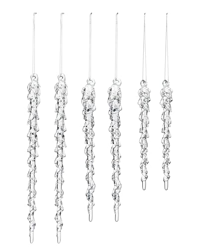 Eiszapfen aus Glas schmelzend - 6er Set Christbaumschmuck 15-25cm Eiszapfen aus Glas schmelzend - 6er Set Christbaumschmuck 15-25cm von WeRChristmas