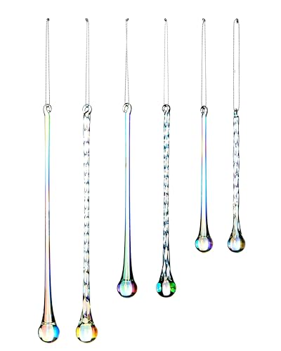 Schillernde Eiszapfen aus Glas in Tropfenform - 6er Set Christbaumschmuck 15-25cm - Spirale & Glatte Designs Schillernde Eiszapfen aus Glas in Tropfenform - 6er Set Christbaumschmuck 15-25cm - Spirale & Glatte Designs von WeRChristmas