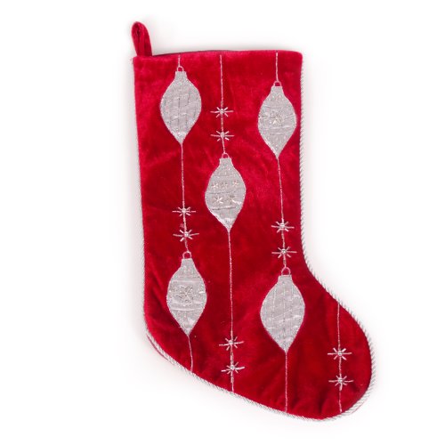 WeRChristmas 42 cm Strumpf mit Stickerei, Weihnachtsdeko, Rot/Silber WeRChristmas 42 cm Strumpf mit Stickerei, Weihnachtsdeko, Rot/Silber von WeRChristmas