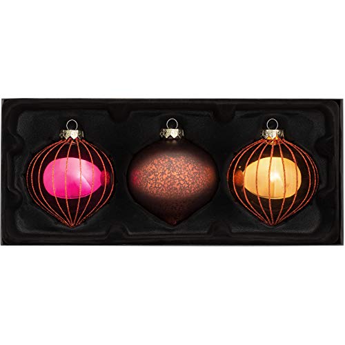 WeRChristmas Christbaumkugeln aus Glas, Kupfer, 3-teilig von WeRChristmas