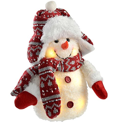 WeRChristmas LED Schneemann mit Fairisle-Strick-Outfit, 20 cm – Mehrfarbig von WeRChristmas