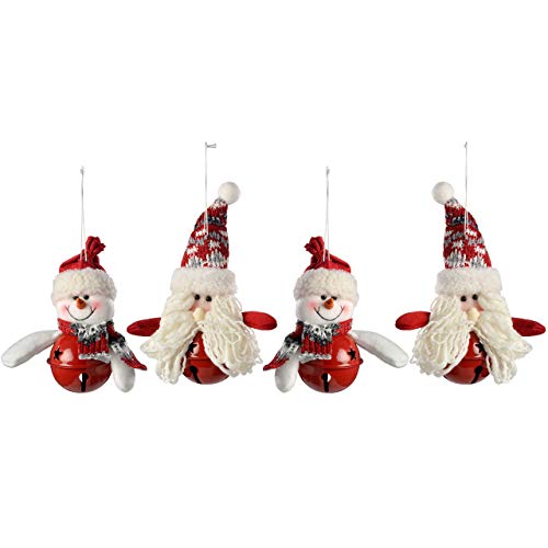 WeRChristmas Santa Schneemann Tür Kleiderbügel Weihnachtsschmuck, 13 cm, rot/grau, Set von 2 von WeRChristmas