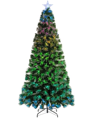 WeRChristmas Weihnachtsbaum, Glasfaser, Farbwechsel, mit Controller, Mehrfarbig, 6 ft/1.8m von WeRChristmas