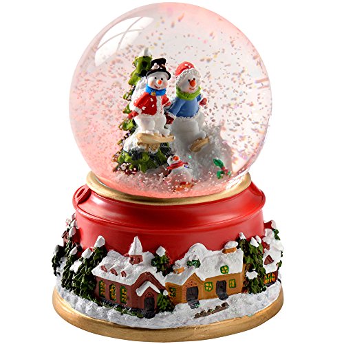 WeRChristmas Weihnachtsdekoration Ski Schneemänner und Pinguin Schnee, Globe Farbwechsel, Kunststoff, Mehrfarbig, 125 cm von WeRChristmas