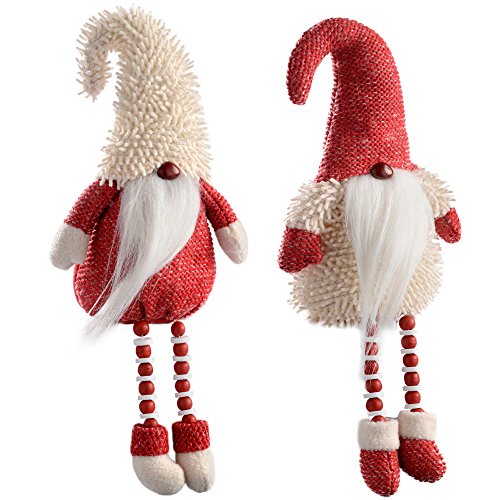 WeRChristmas sitzend Santa gonks mit Bead Beine, Weihnachtsdekoration, 38 cm, rot/weiß, 2 Stück von WeRChristmas