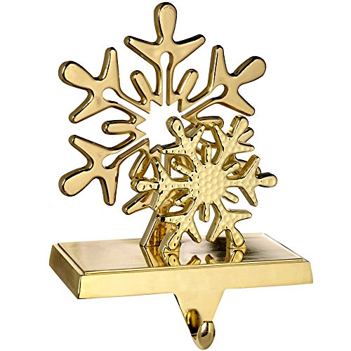 WeRChristmas vergoldet Schneeflocke Weihnachtsstrumpf Halter Weihnachten Dekoration, Metall, 17 cm von WeRChristmas