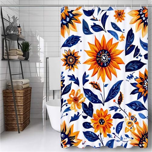 Blau Duschvorhang Extra Lang 100X180CM Duschvorhang Blume Bathroom Curtains Waterproof Shower Curtains, Waschbar Duschvorhänge mit 12 Plastik Duschvorhänge Haken für Badezimmer Deko Geschenke -ly560 Blau Duschvorhang Extra Lang 100X180CM Duschvorhang Blume Bathroom Curtains Waterproof Shower Curtains, Waschbar Duschvorhänge mit 12 Plastik Duschvorhänge Haken für Badezimmer Deko Geschenke -ly560 von Weaejoan