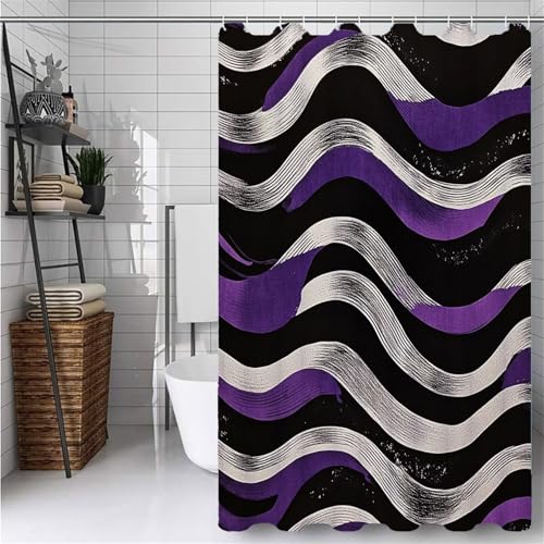 Duschvorhang 160x180 cm Grau Duschvorhänge Streifen Shower Curtains Wasserdicht Waschbar Schnelltrocknen mit 12 Duschvorhang Haken, Moderne Aesthetic Room Decor für Badewanne Bathroom Curtain -ly565 Duschvorhang 160x180 cm Grau Duschvorhänge Streifen Shower Curtains Wasserdicht Waschbar Schnelltrocknen mit 12 Duschvorhang Haken, Moderne Aesthetic Room Decor für Badewanne Bathroom Curtain -ly565 von Weaejoan