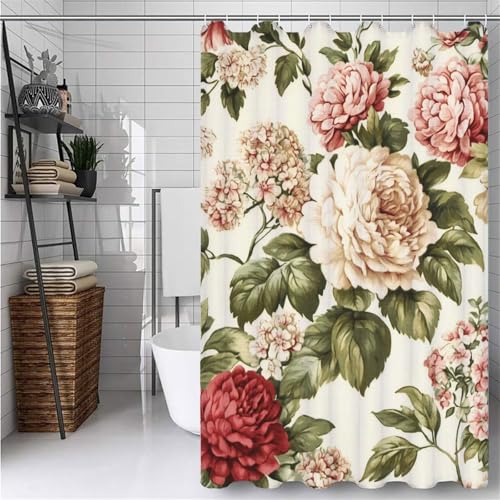Duschvorhang 80x180 cm Creme Duschvorhänge Blume Shower Curtains Wasserdicht Waschbar Schnelltrocknen mit 12 Duschvorhang Haken,Moderne Aesthetic Room Decor für Badewanne Bathroom Curtain -ly559 Duschvorhang 80x180 cm Creme Duschvorhänge Blume Shower Curtains Wasserdicht Waschbar Schnelltrocknen mit 12 Duschvorhang Haken,Moderne Aesthetic Room Decor für Badewanne Bathroom Curtain -ly559 von Weaejoan