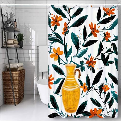 Duschvorhang 80x180 cm Retro Duschvorhänge Blume Shower Curtains Wasserdicht Waschbar Schnelltrocknen mit 12 Duschvorhang Haken,Moderne Aesthetic Room Decor für Badewanne Bathroom Curtain -ly557 Duschvorhang 80x180 cm Retro Duschvorhänge Blume Shower Curtains Wasserdicht Waschbar Schnelltrocknen mit 12 Duschvorhang Haken,Moderne Aesthetic Room Decor für Badewanne Bathroom Curtain -ly557 von Weaejoan