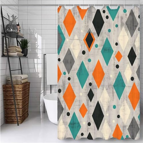 Duschvorhang 80x180 cm Silber Duschvorhänge Retro Shower Curtains Wasserdicht Waschbar Schnelltrocknen mit 12 Duschvorhang Haken, Moderne Aesthetic Room Decor für Badewanne Bathroom Curtain -ly563 Duschvorhang 80x180 cm Silber Duschvorhänge Retro Shower Curtains Wasserdicht Waschbar Schnelltrocknen mit 12 Duschvorhang Haken, Moderne Aesthetic Room Decor für Badewanne Bathroom Curtain -ly563 von Weaejoan