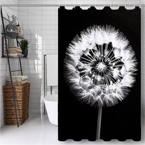 Schwarz Duschvorhang Extra Lang 200X220CM Duschvorhang Löwenzahn Bathroom Curtains Waterproof Shower Curtains,Waschbar Duschvorhänge mit 12 Duschvorhänge Haken für Badezimmer Deko Geschenke -ly552 Schwarz Duschvorhang Extra Lang 200X220CM Duschvorhang Löwenzahn Bathroom Curtains Waterproof Shower Curtains,Waschbar Duschvorhänge mit 12 Duschvorhänge Haken für Badezimmer Deko Geschenke -ly552 von Weaejoan
