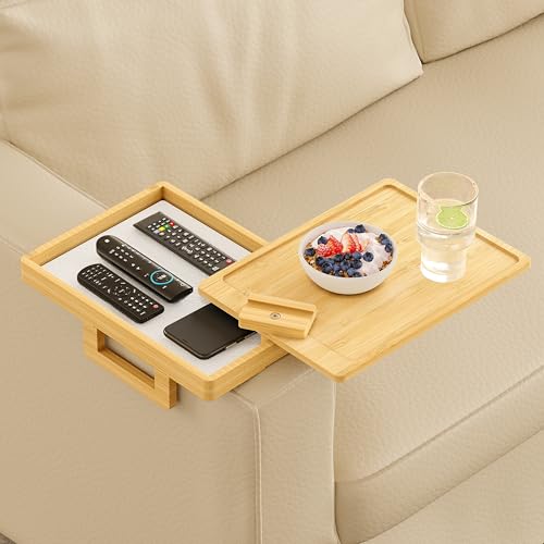 Wealone Bambus Sofatablett, Couch Tablet mit Aufbewahrungsbox, Sofatablett Armlehne mit 360° Telefonständer, Couch Organizer, Sofa Armlehne Ablage für Wohnzimmer Getränke Knabbereien Essen Wealone Bambus Sofatablett, Couch Tablet mit Aufbewahrungsbox, Sofatablett Armlehne mit 360° Telefonständer, Couch Organizer, Sofa Armlehne Ablage für Wohnzimmer Getränke Knabbereien Essen von Wealone