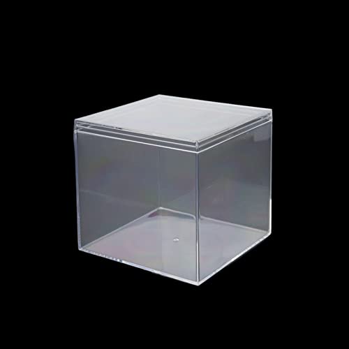 Wealrit 1 x transparente Acryl-Boxen, quadratisch, Kunststoff-Aufbewahrungsboxen mit Deckel, Organisationsbehälter (11,9 x 11,9 x 11,9 cm) von Wealrit