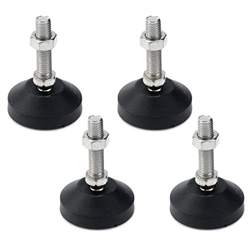 Wealrit 4 Stück 5,1 cm Gewindelänge M12 schwenkbare Nivellierfüße, verstellbare Möbelnivellierung, schwenkbar, verstellbare Nivellierfüße, Möbelfüße von Wealrit