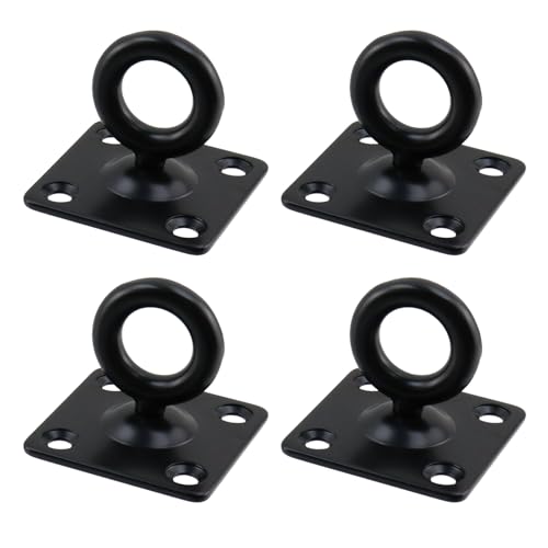 Wealrit 4 Stück Seil-Tropfringhalterungen, schwarze Stützhalterung, Deckenhaken mit Schraube, Edelstahl-Sicherungsseil, Endkappe, Abdeckung für Hanfzaun, Treppendeck, Geländer, 5 x 5 cm Wealrit 4 Stück Seil-Tropfringhalterungen, schwarze Stützhalterung, Deckenhaken mit Schraube, Edelstahl-Sicherungsseil, Endkappe, Abdeckung für Hanfzaun, Treppendeck, Geländer, 5 x 5 cm von Wealrit