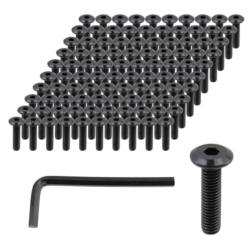 Wealrit M6 x 15 mm, 100 Stück Innensechskantschrauben, Flachrundkopfschrauben, Karbonstahl, Möbelschrauben, Vollgewinde, mit Sechskantschlüssel für Stuhl, Büro und Zuhause Wealrit M6 x 15 mm, 100 Stück Innensechskantschrauben, Flachrundkopfschrauben, Karbonstahl, Möbelschrauben, Vollgewinde, mit Sechskantschlüssel für Stuhl, Büro und Zuhause von Wealrit