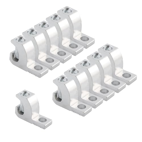 Wealrit Pool-Bonding-Set, oberirdische Öse, Erdungsanstoß, Erdungsspleiß-Set, Verbinder für Schwimmbaderdung, 4–14 Drahtbereich, silberfarben, 10 Stück von Wealrit