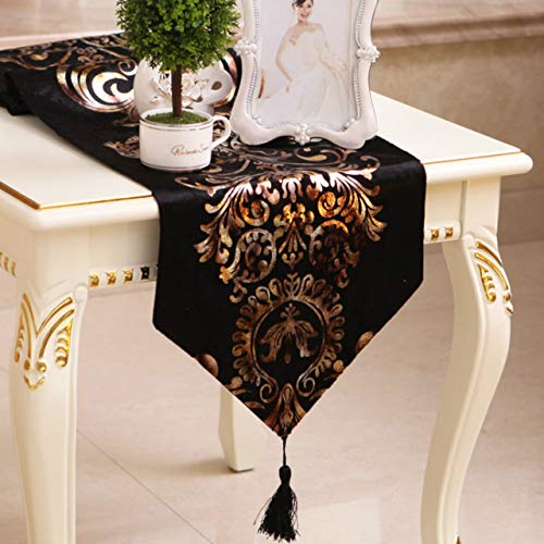 Weanorey Der barocke Tischläufer im europäischen Stil neoklassischen Satin Samt Bronzing Satin Tischläufer Hochzeit table30 * 180cm 1 von Weanorey